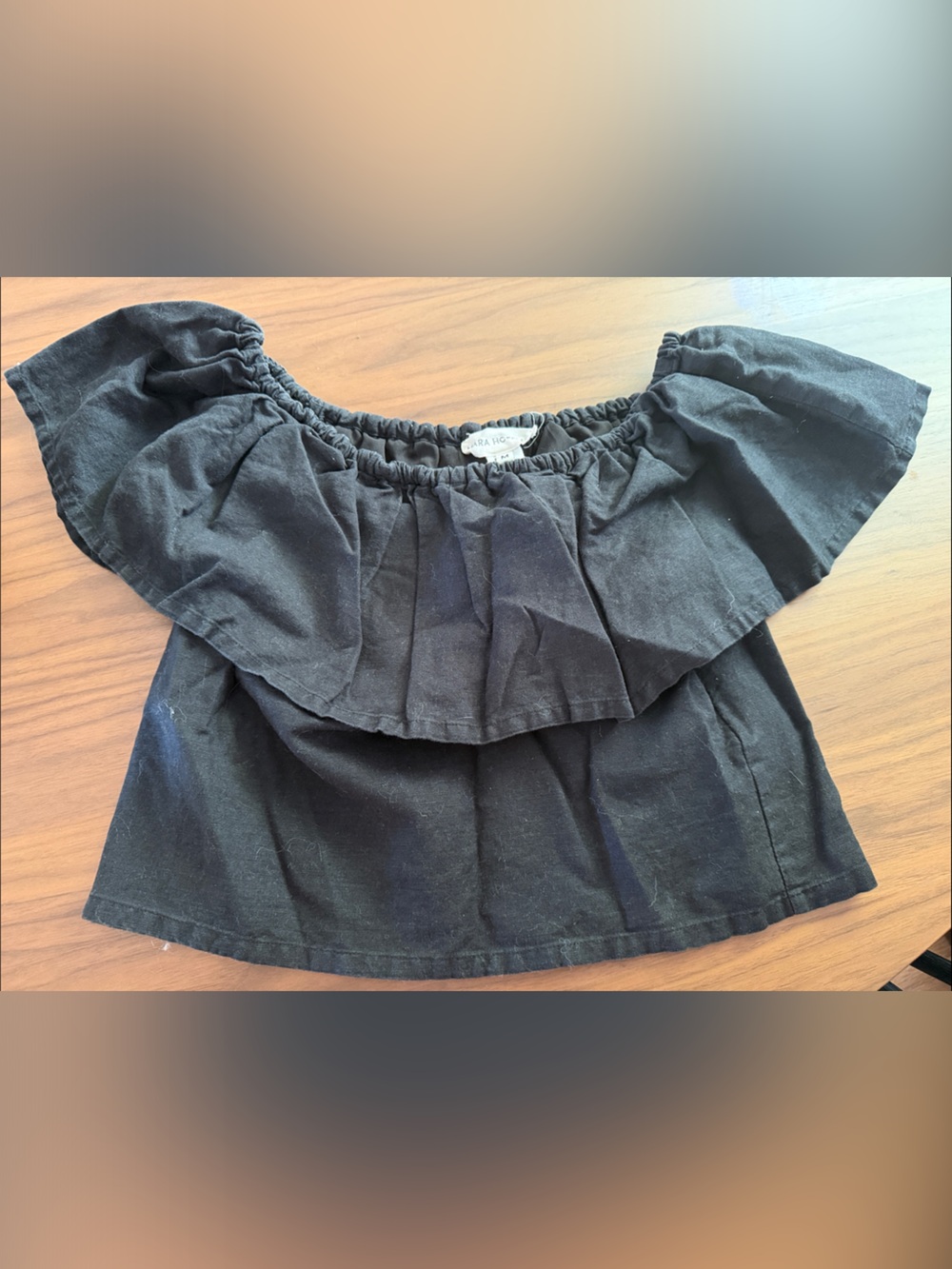 Mara Hoffman Black Cotton Off-Shoulder top